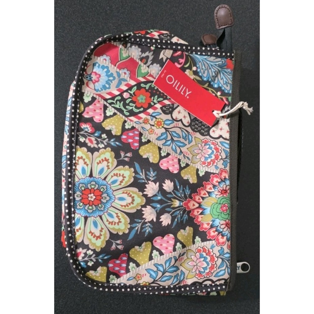 Oilily Beauty Organizer Floral Cosmetic Travel Folded Toiletryโ Bag Full Zip NEW